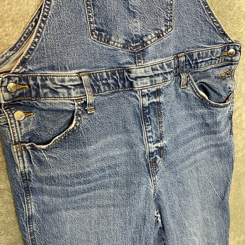 Universal Thread Women Denim Bib Overalls 14 Tapered 90s Grunge Y2K Effortless - Picture 4 of 12